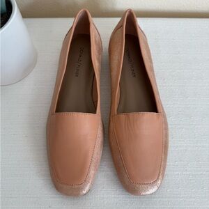 New Donald J. Pliner Blush Shimmering Leather Loafers